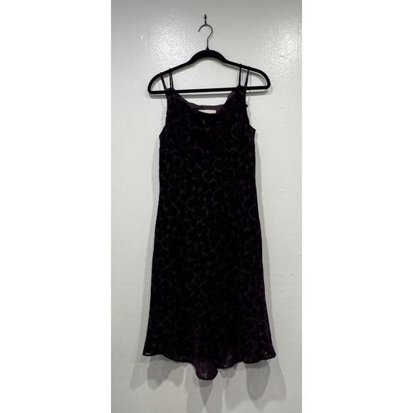 Evan Picone Size 12P Y2K Velvet Burnout Fairycore Whimsigoth Midi Dress Purple - Picture 2 of 9